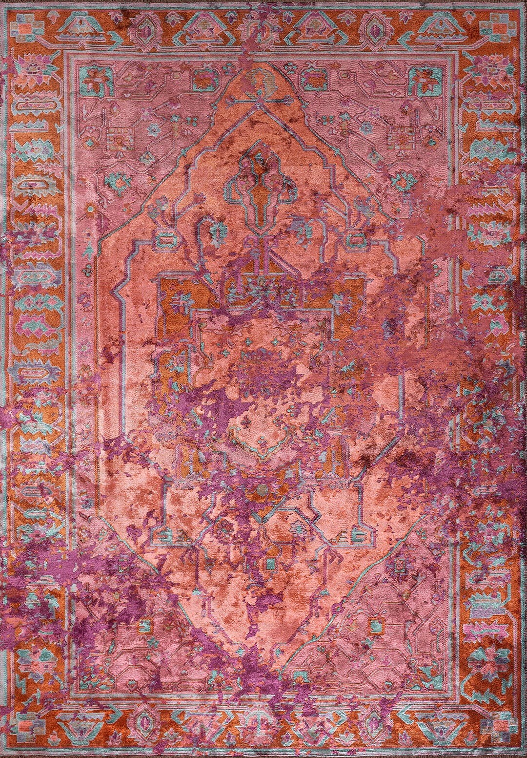 MONARCH ERA PURPLE - RUST - PINK - TURQUOISE RUG