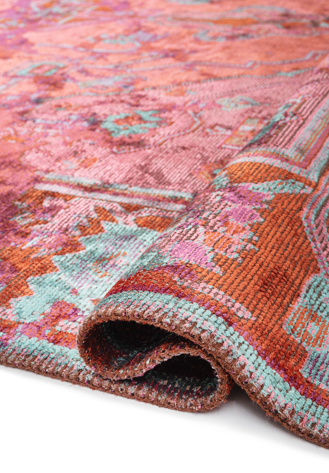 MONARCH ERA PURPLE - RUST - PINK - TURQUOISE RUG - 2