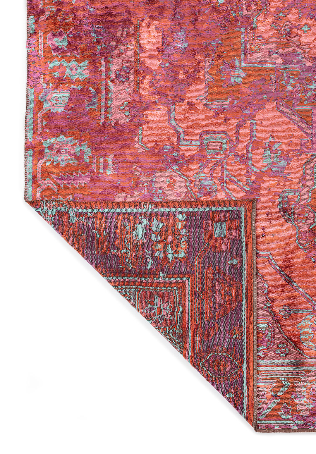 MONARCH ERA PURPLE - RUST - PINK - TURQUOISE RUG - 3