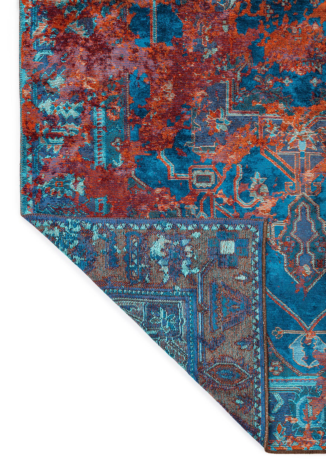MONARCH ERA RUST - NAVY BLUE - CYAN - TURQUOISE RUG - 3