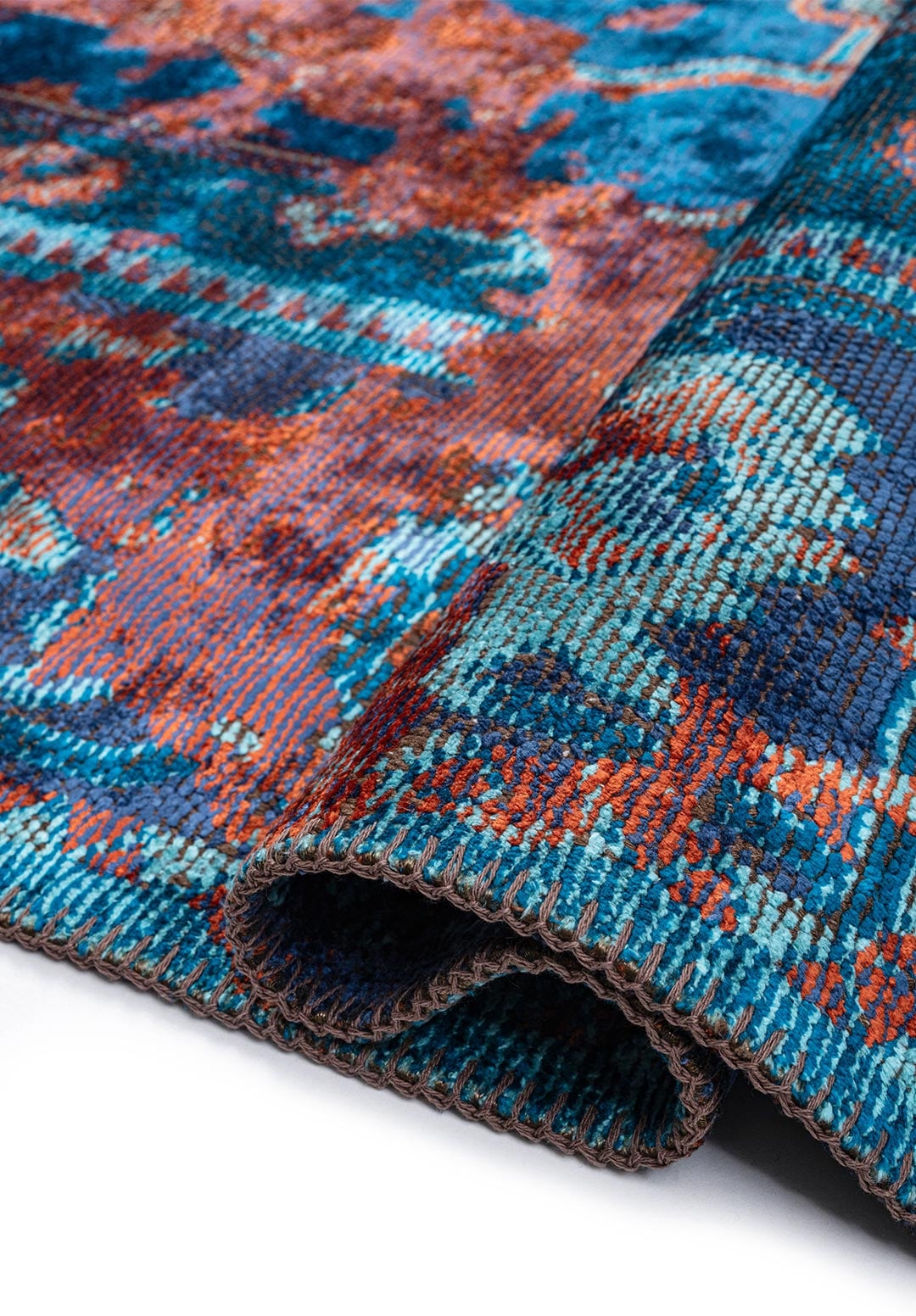 MONARCH ERA RUST - NAVY BLUE - CYAN - TURQUOISE RUG - 2