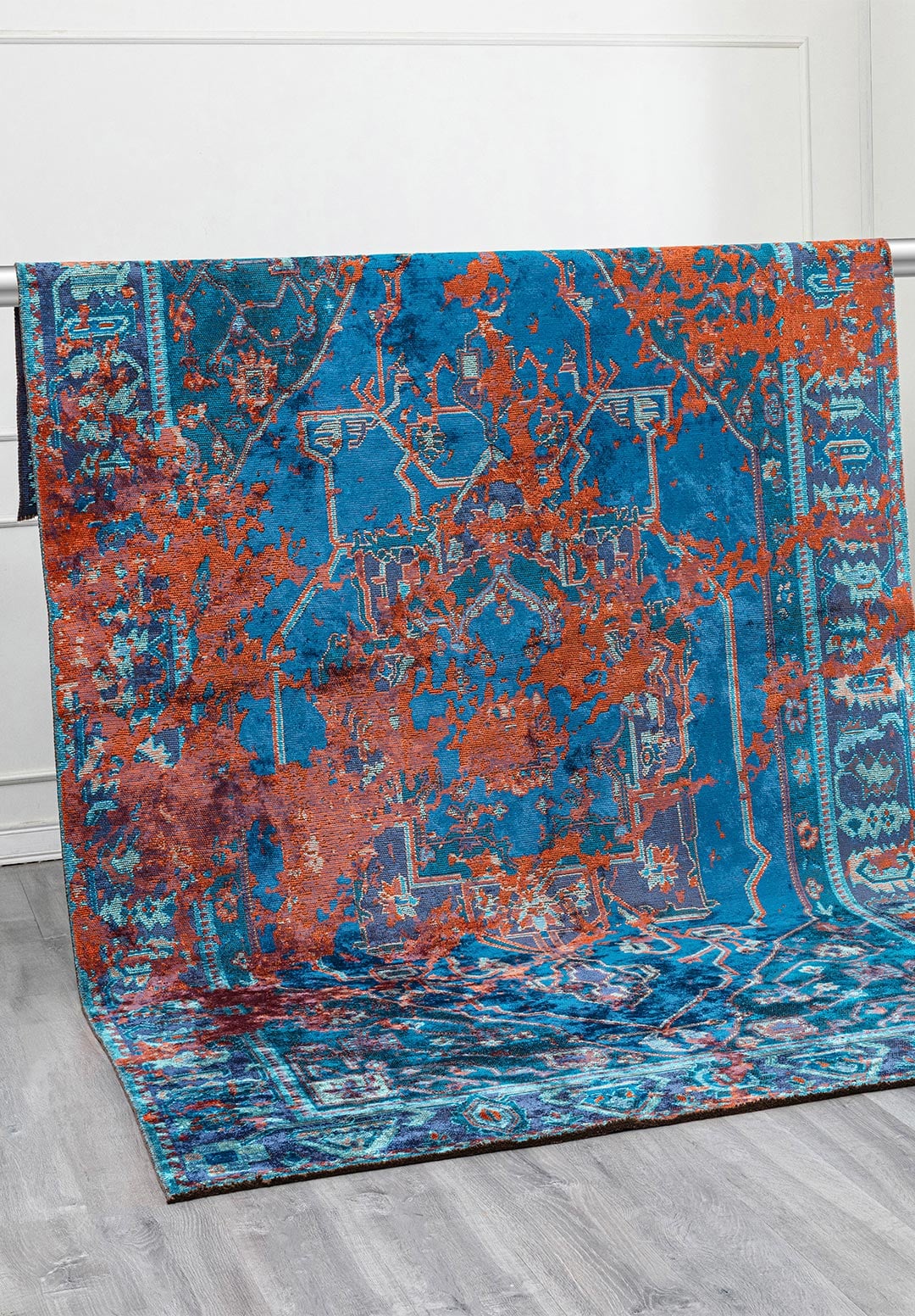MONARCH ERA RUST - NAVY BLUE - CYAN - TURQUOISE RUG - 4