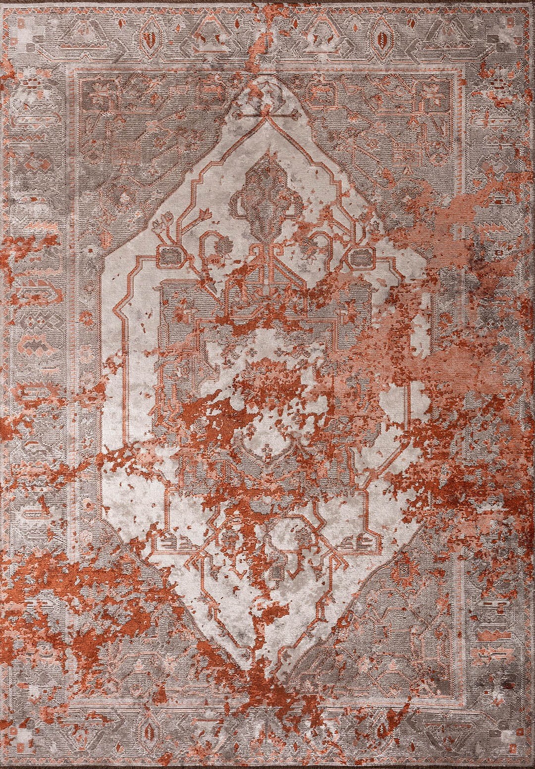 MONARCH ERA RUST - GREY - LIGHT GREY - DARK GREY RUG - 1