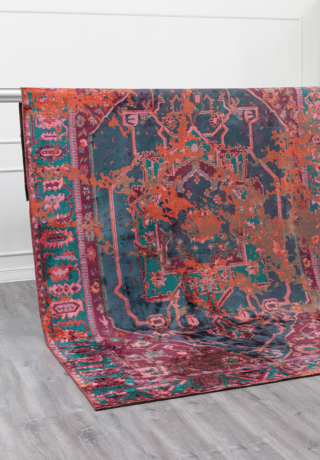 MONARCH ERA RUST - DARK TURQUOISE - DARK DAMSON - PINK RUG - 4