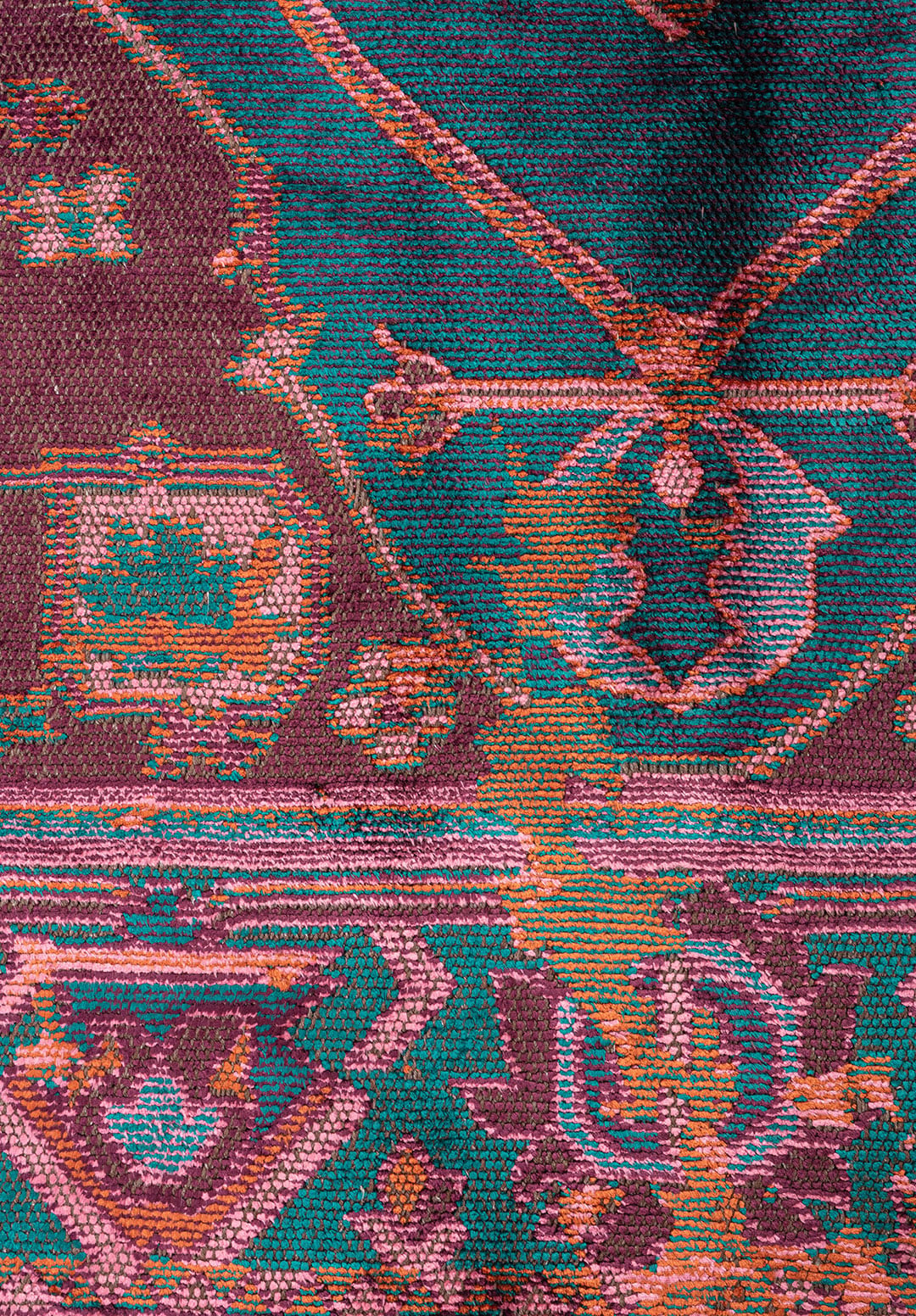 MONARCH ERA RUST - DARK TURQUOISE - DARK DAMSON - PINK RUG - 5