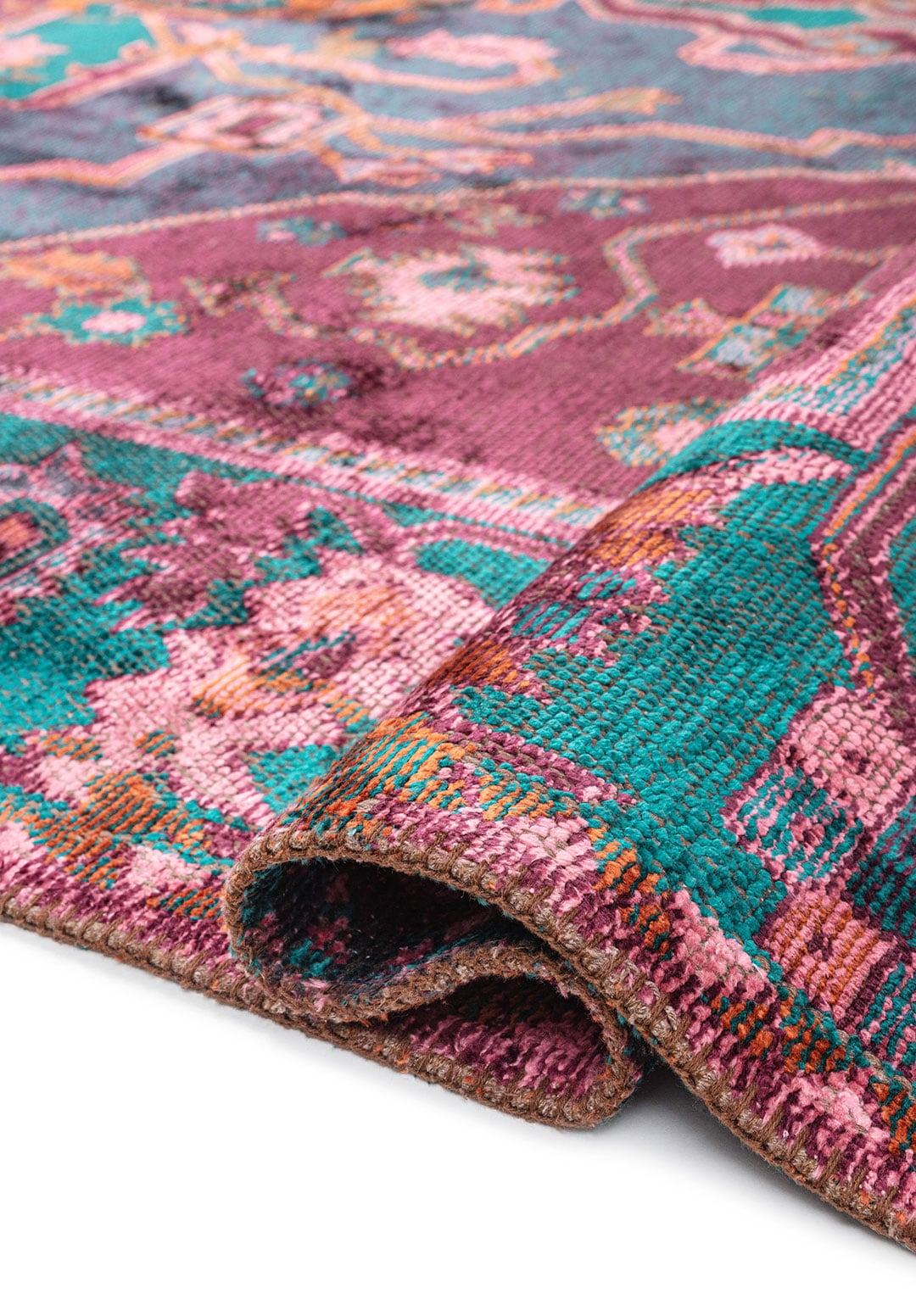 MONARCH ERA RUST - DARK TURQUOISE - DARK DAMSON - PINK RUG - 2