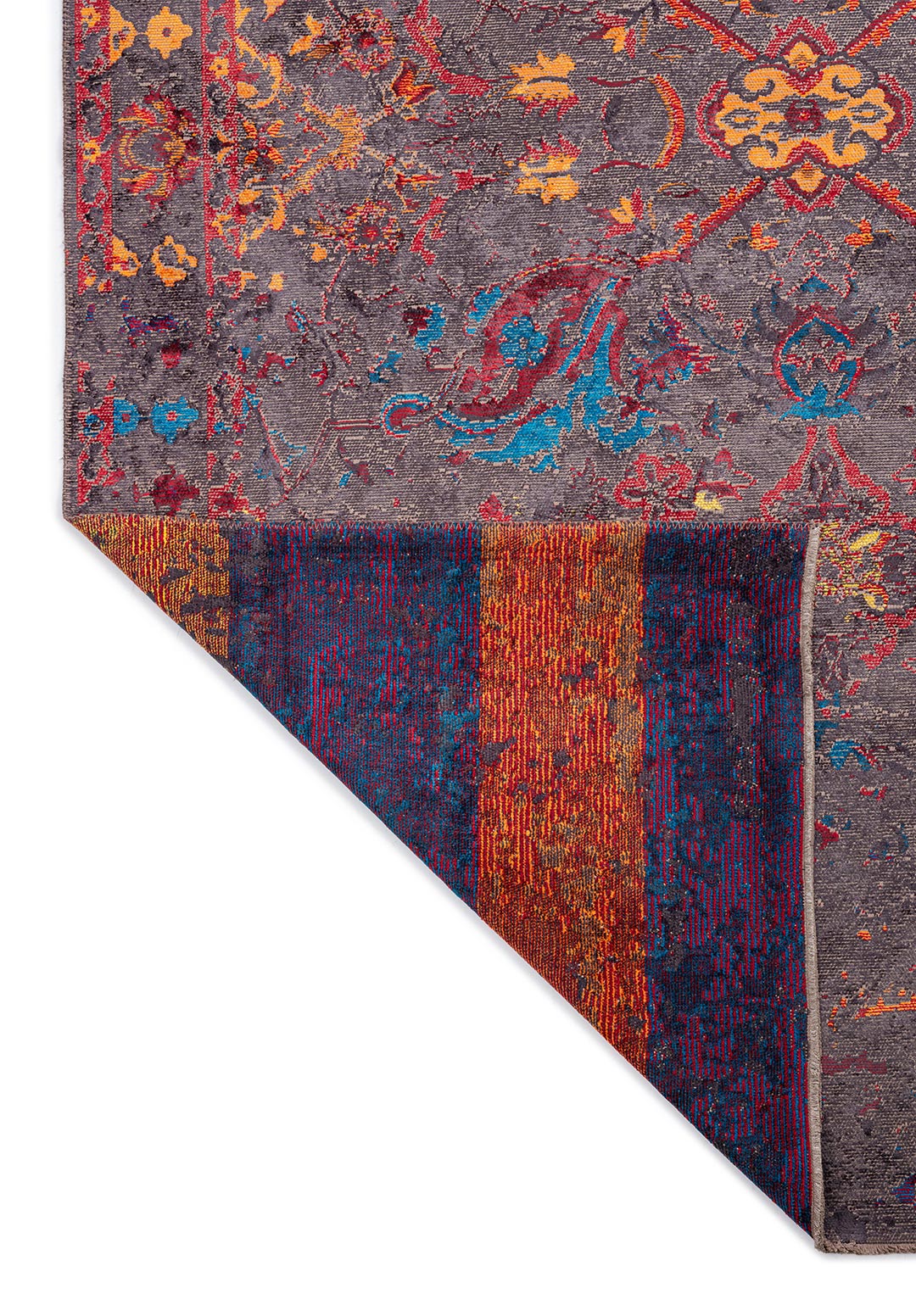 FORTRESS ERA CHARCOAL - CYAN - RED - CHARCOAL - ORANGE - YELLOW RUG - 3