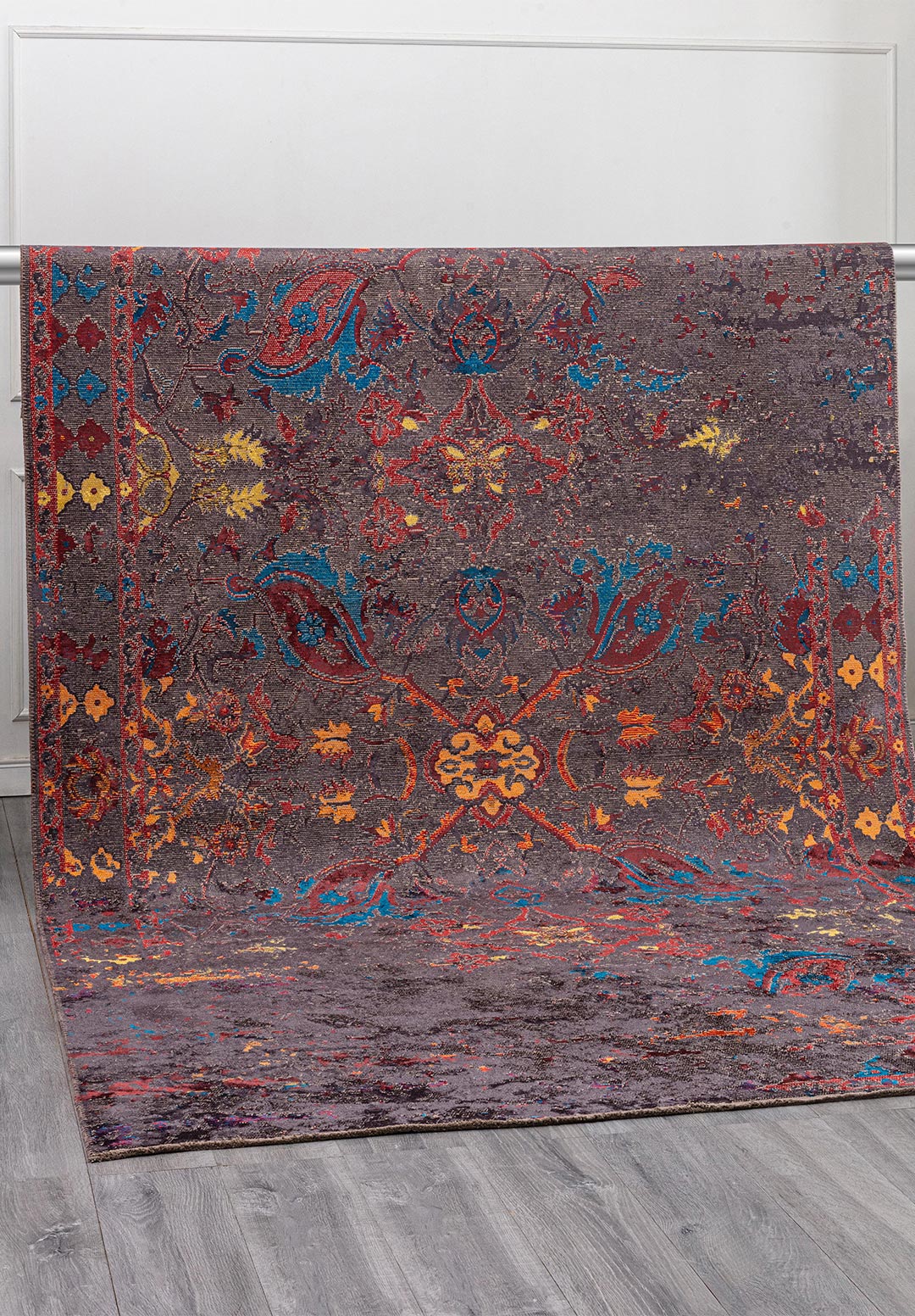 FORTRESS ERA CHARCOAL - CYAN - RED - CHARCOAL - ORANGE - YELLOW RUG - 4