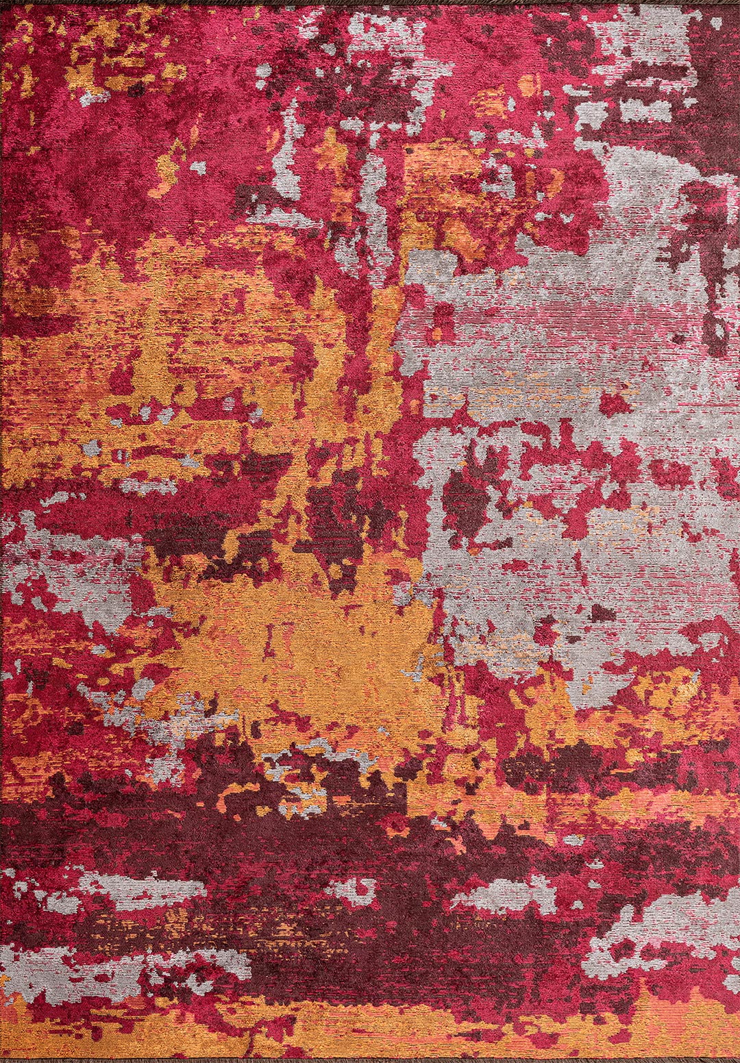 QUASAR ORANGE - GREY - MAGENTA - CHERRY RUG - 1