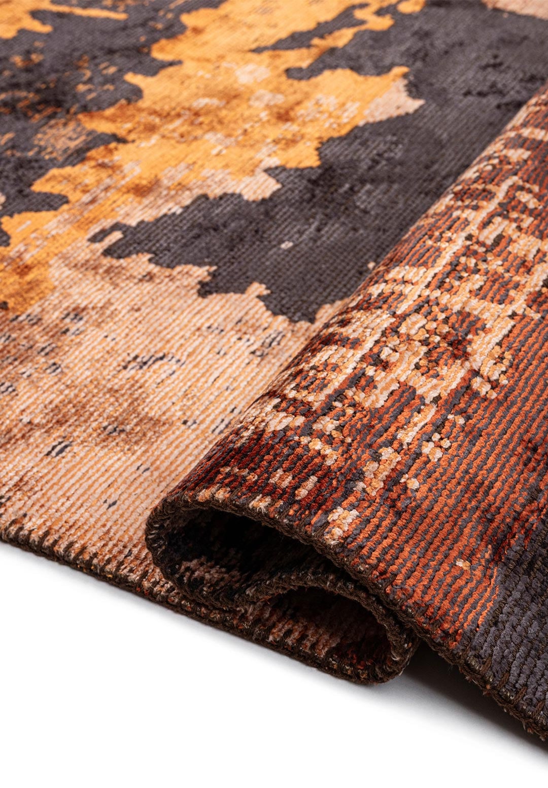 LUSH TERRA - COPPER - RUST - CHARCOAL - ORANGE - MUSTARD RUG - 2