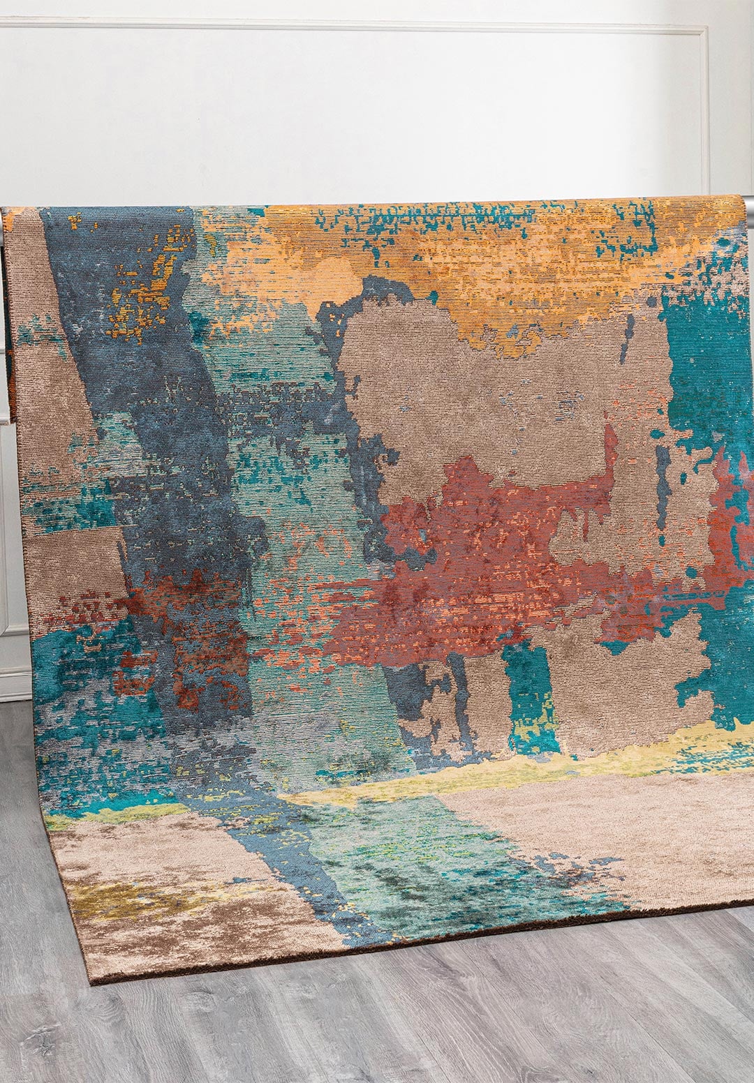 LUSH PETROL - DARK TURQUOISE - KIWI - NOUGAT - RUST - ORANGE RUG - 4