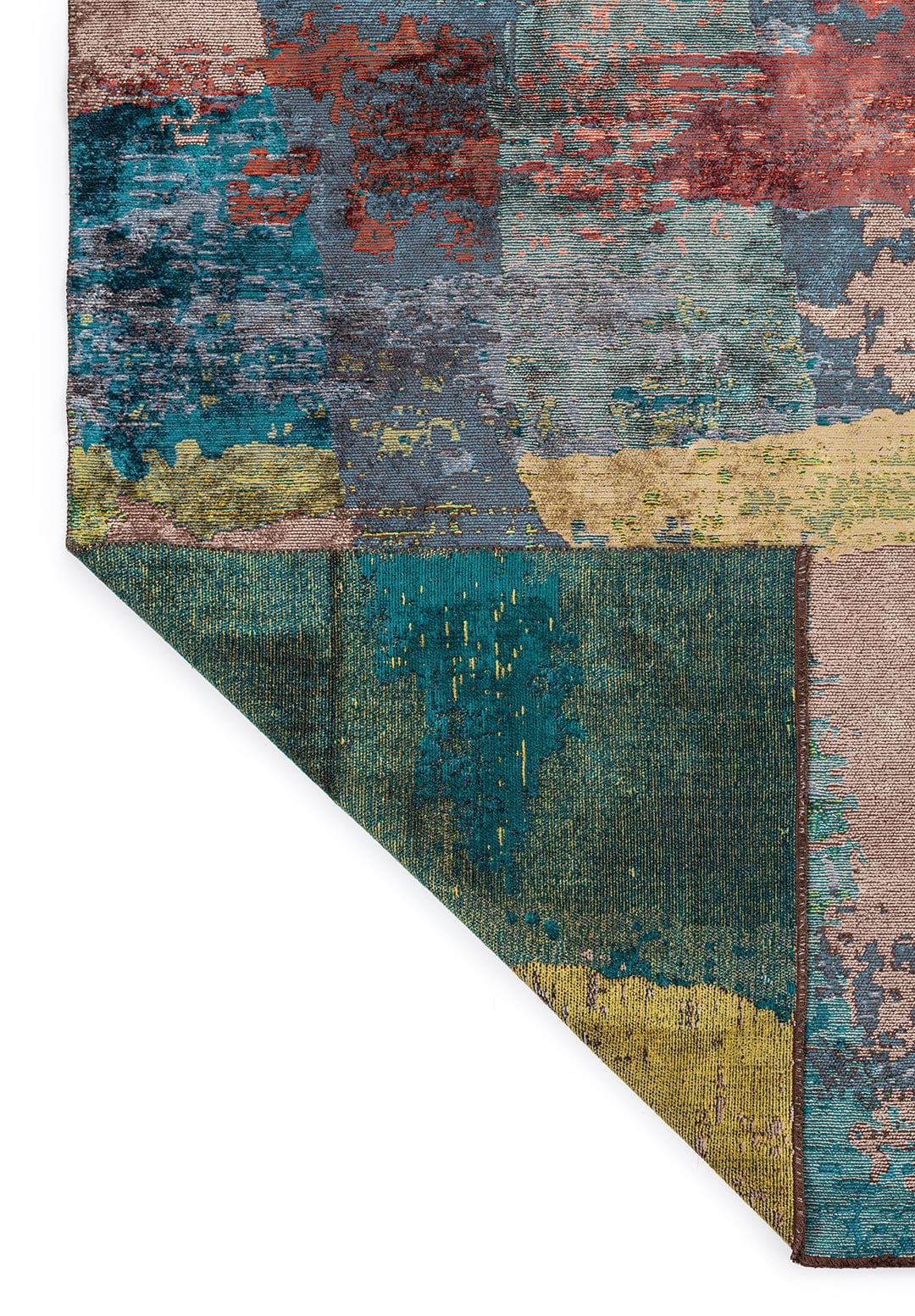 LUSH PETROL - DARK TURQUOISE - KIWI - NOUGAT - RUST - ORANGE RUG - 3