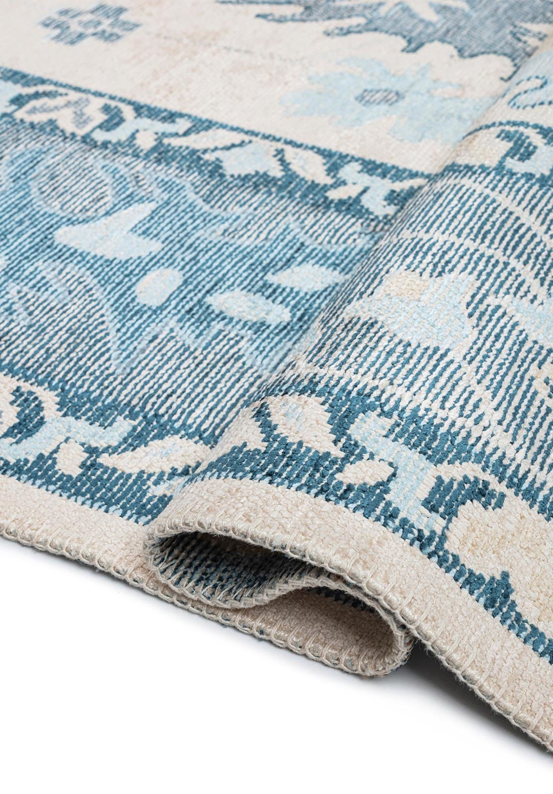 VIVIENNE LIGHT CREAM - PETROL - BLUE - ICE BLUE - CREAM - DARK BEIGE RUG - 2