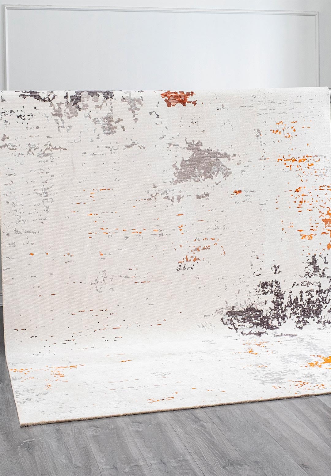 FROST WHITE - ORANGE - RUST - GREY - CHARCOAL RUG - 4
