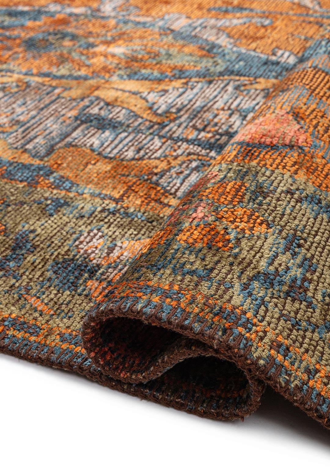 BARON ORANGE - GREEN - BEIGE - PETROL - CORAL RUG - 2
