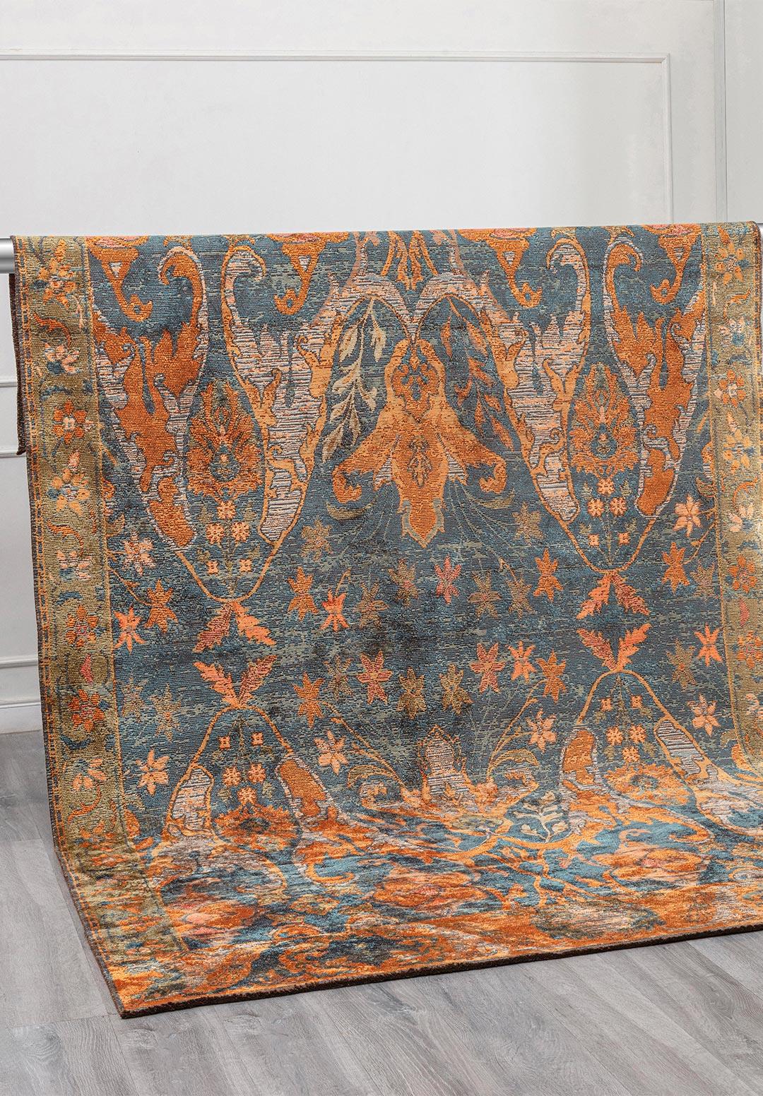 BARON ORANGE - GREEN - BEIGE - PETROL - CORAL RUG - 4