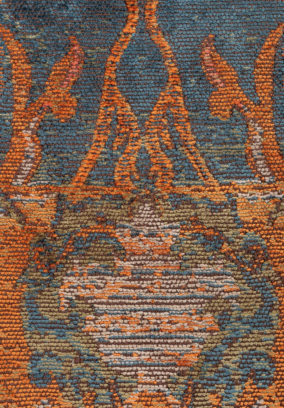 BARON ORANGE - GREEN - BEIGE - PETROL - CORAL RUG - 5