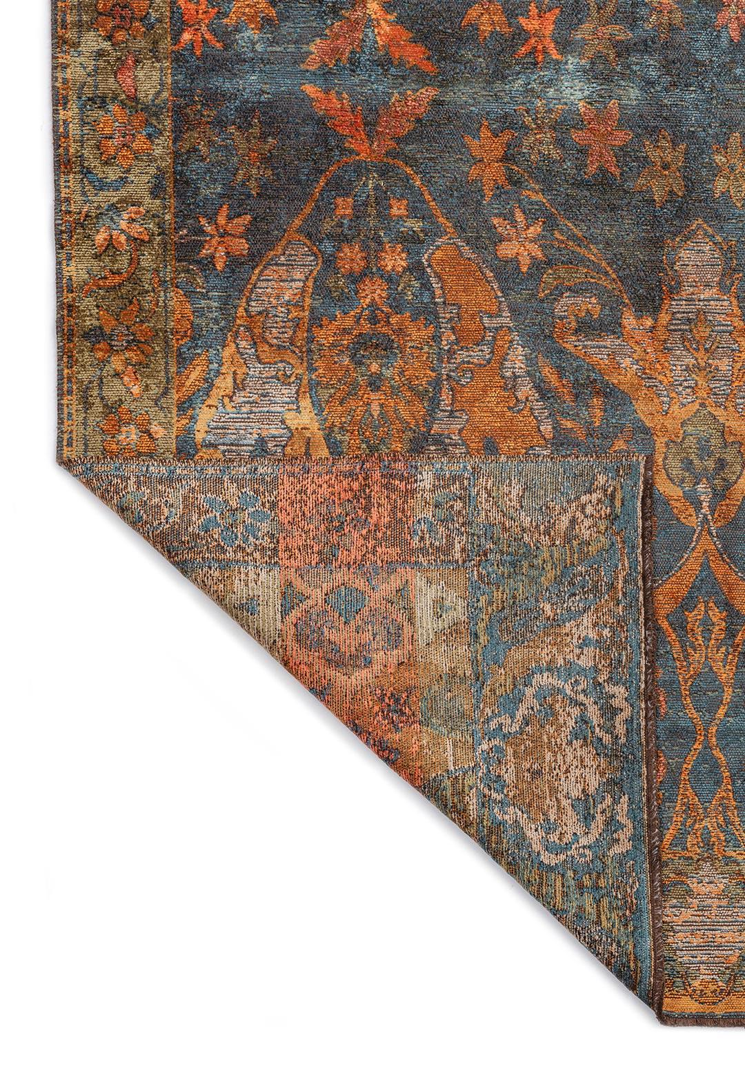 BARON ORANGE - GREEN - BEIGE - PETROL - CORAL RUG - 3