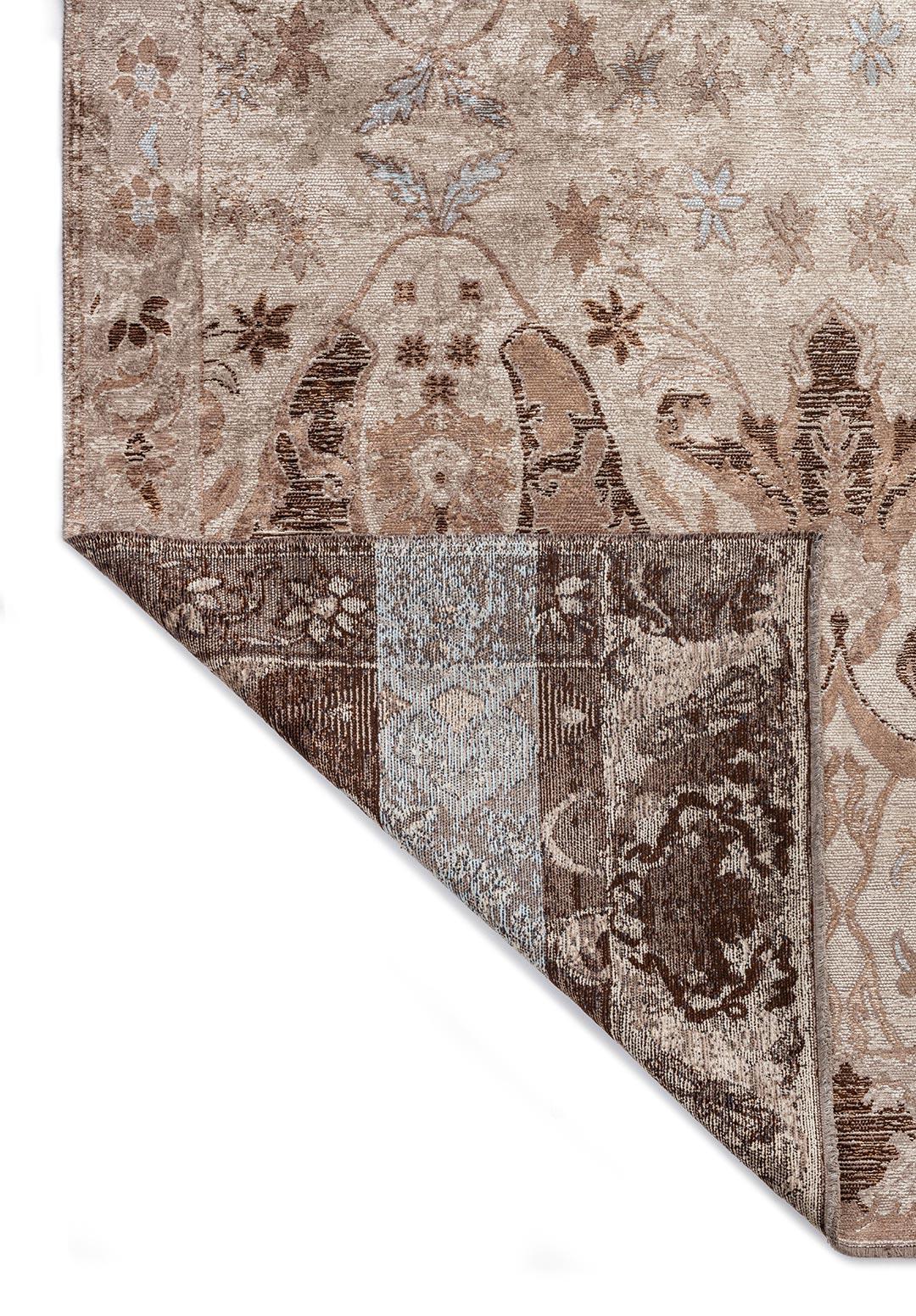 BARON MOCHA - NOUGAT - DARK BROWN - CREAM - ICE BLUE RUG - 3
