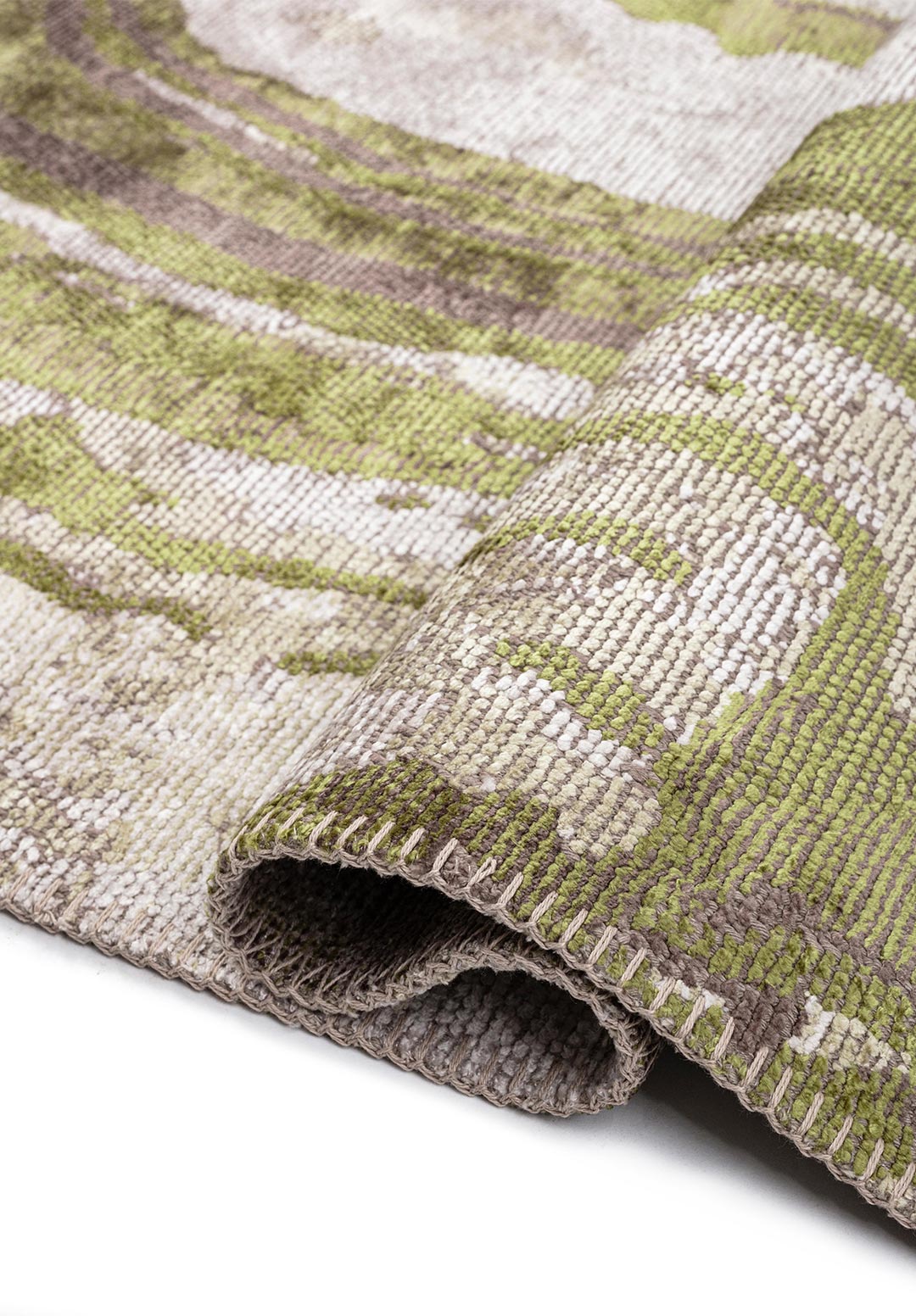 SMOKE BONE - BEIGE - GREEN - DARK MINK RUG - 2