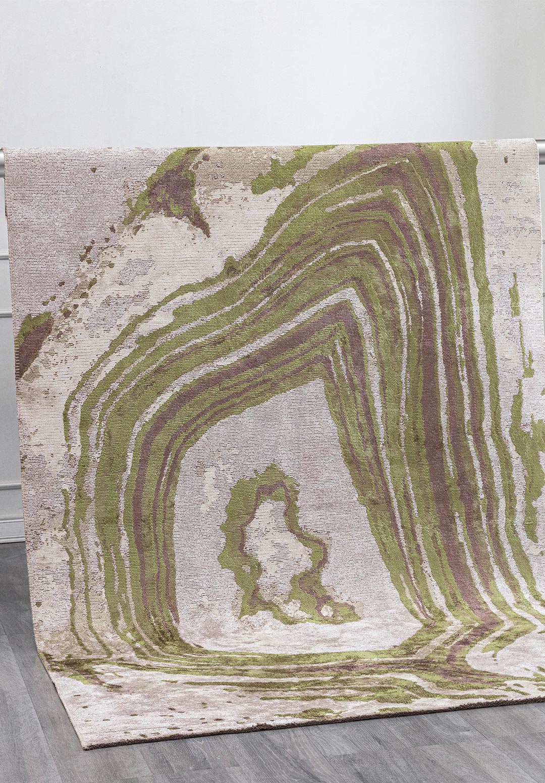 SMOKE BONE - BEIGE - GREEN - DARK MINK RUG - 4