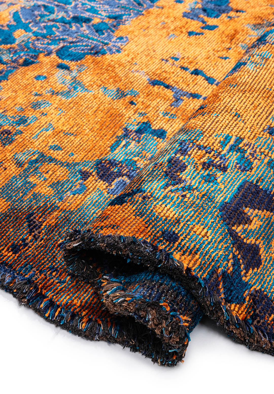 SPLENDOR ERA ORANGE - CYAN - DARK NAVY - NAVY BLUE RUG - 2
