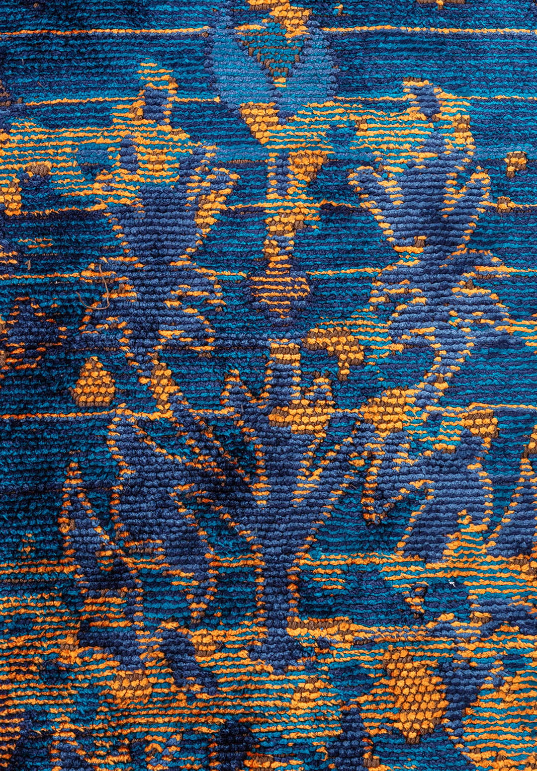 SPLENDOR ERA ORANGE - CYAN - DARK NAVY - NAVY BLUE RUG - 5