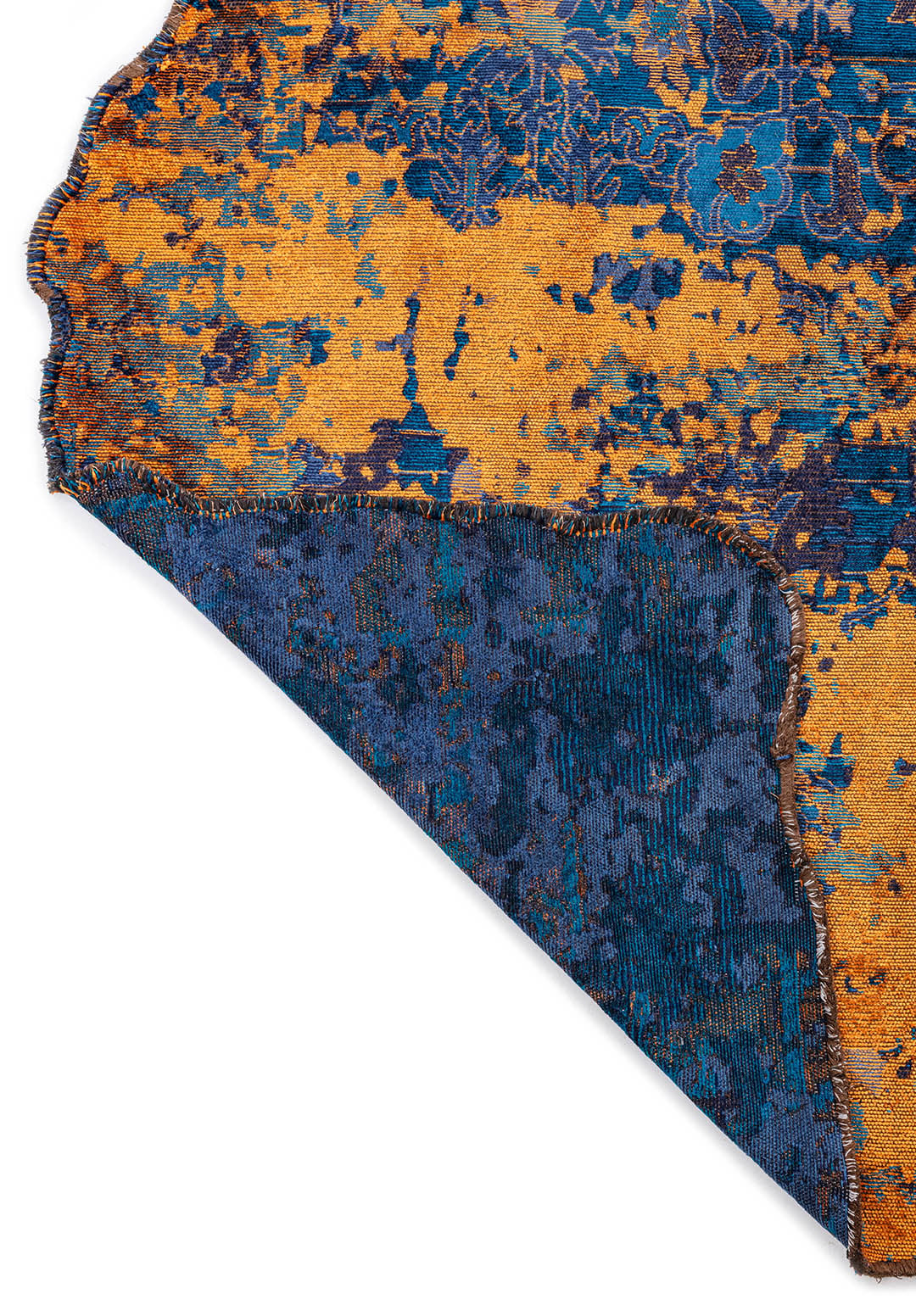SPLENDOR ERA ORANGE - CYAN - DARK NAVY - NAVY BLUE RUG - 3