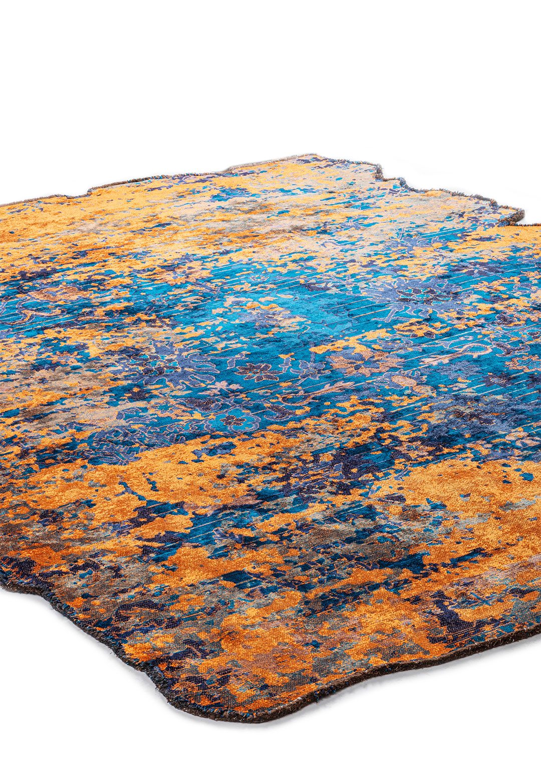 SPLENDOR ERA ORANGE - CYAN - DARK NAVY - NAVY BLUE RUG - 4