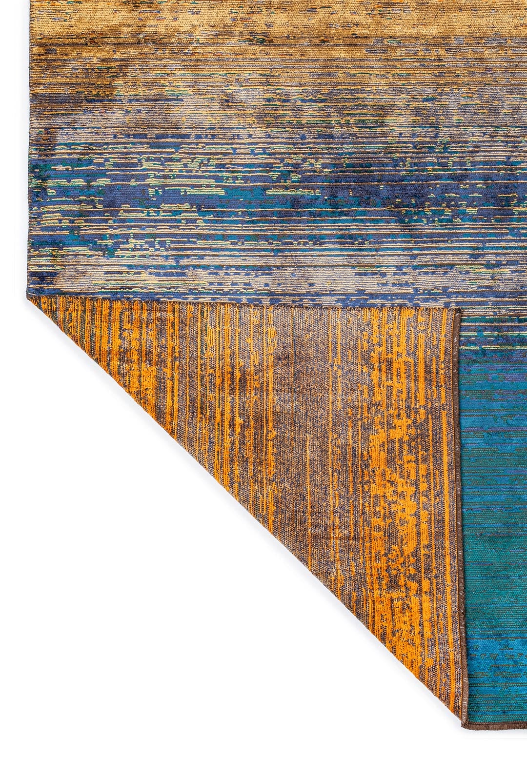 AURORA DARK TURQUOISE - NAVY BLUE - CHERRY - ORANGE - GOLD RUG - 3