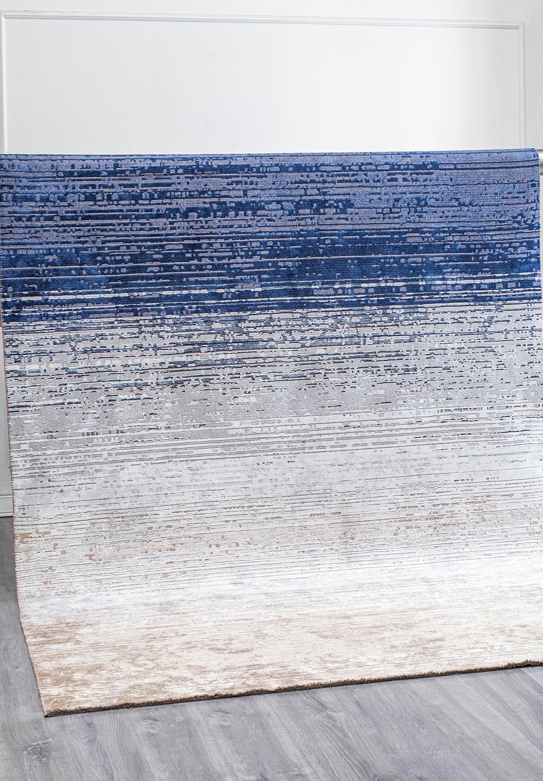 AURORA BEIGE - WHITE - NAVY BLUE - DARK NAVY - ICE BLUE RUG - 4