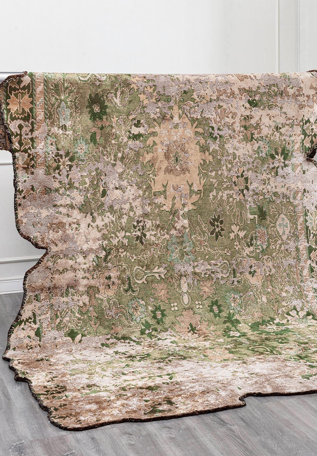 SPLENDOR ERA LIGHT CREAM - DARK BEIGE - FOREST GREEN - DARK BEIGE RUG - 4
