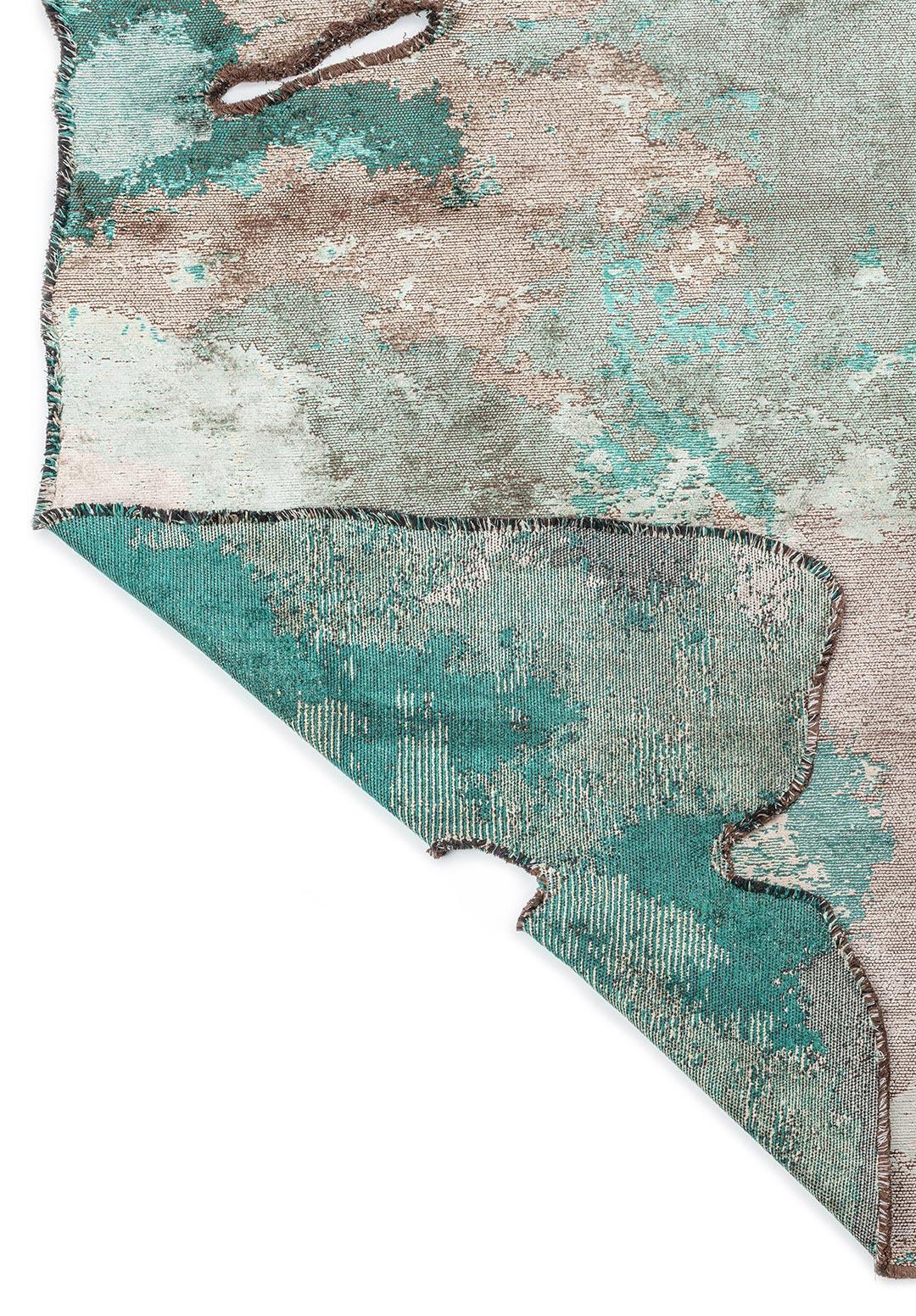 MIST RIVER GREEN - BEIGE - DARK GREEN - STONE RUG - 3