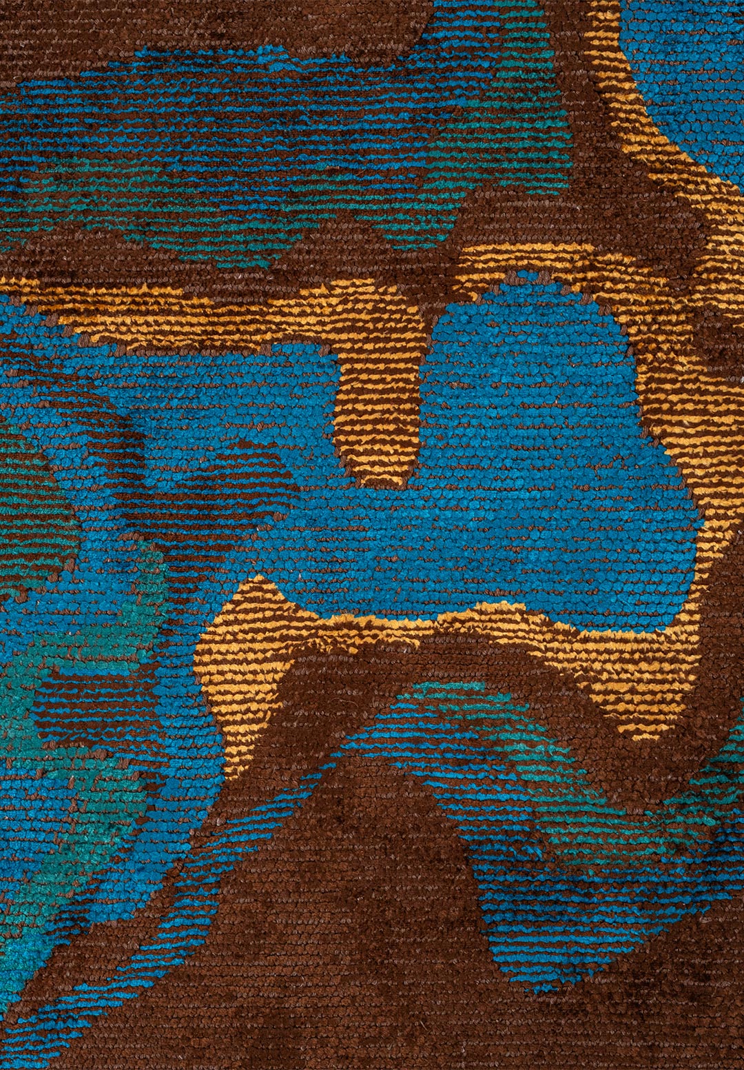 ISOLA DARK BROWN - CYAN - DARK TURQUOISE - MUSTARD RUG - 5
