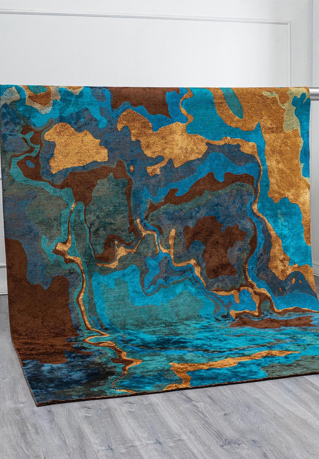 ISOLA DARK BROWN - CYAN - DARK TURQUOISE - MUSTARD RUG - 4