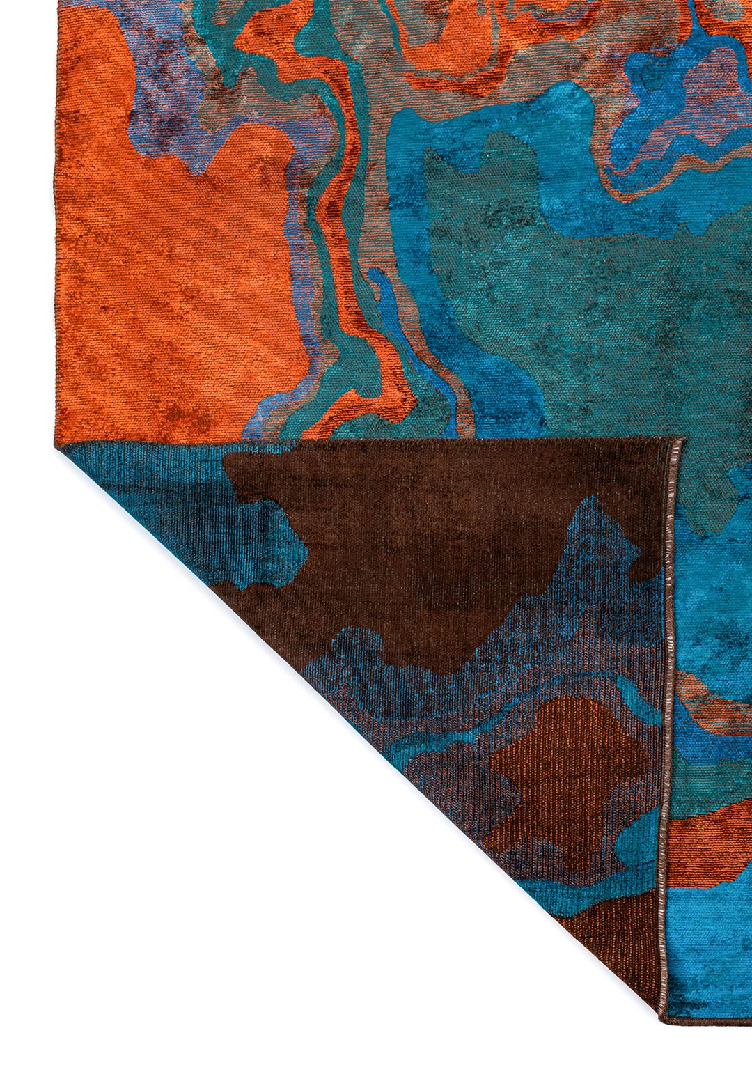 ISOLA RUST - CYAN - DARK TURQUOISE - DARK BROWN RUG - 3
