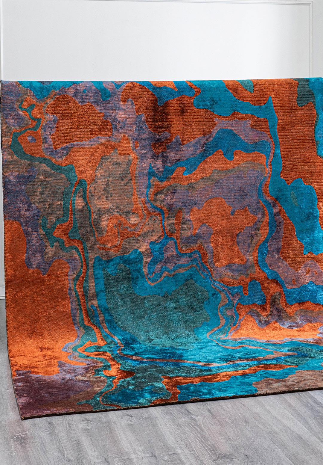 ISOLA RUST - CYAN - DARK TURQUOISE - DARK BROWN RUG - 4