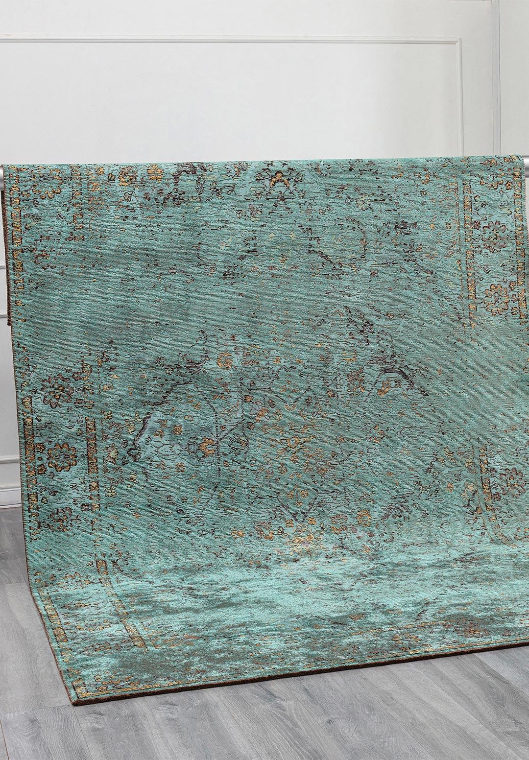 SIRENA TURQUOISE - BLUE - OLIVE GREEN - BLACK RUG - 4