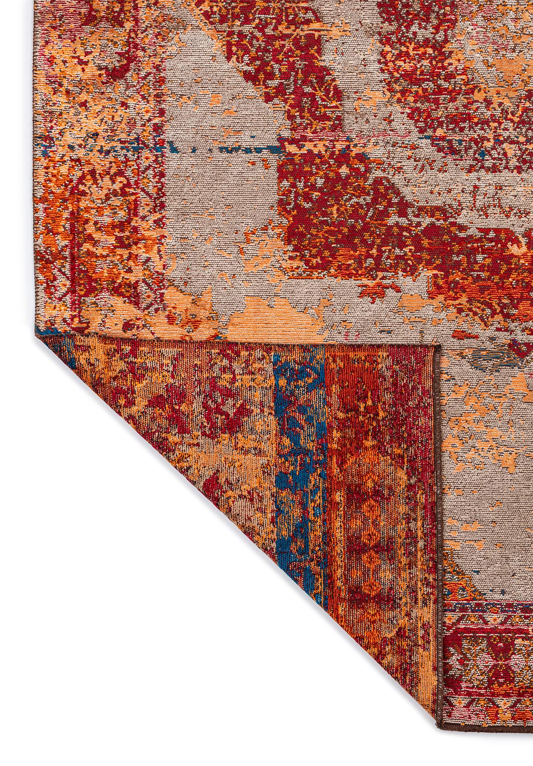 MEMLUK CREAM - ORANGE - RED - DARK BEIGE - CYAN - RUST RUG - 3