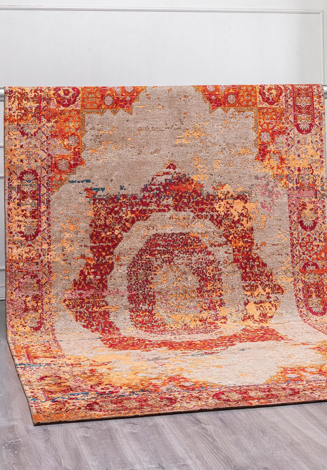 MEMLUK CREAM - ORANGE - RED - DARK BEIGE - CYAN - RUST RUG - 4