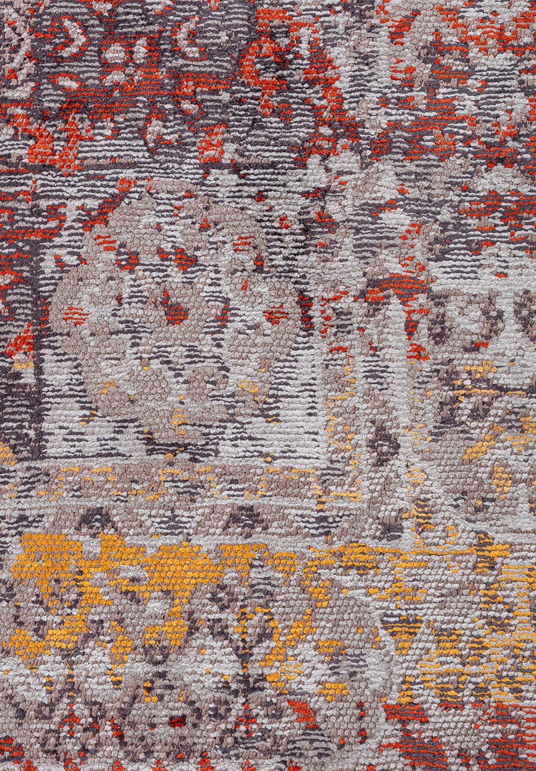 MEMLUK LIGHT GREY - CHARCOAL - GREY - RUST - GOLD - MUSTARD RUG - 5