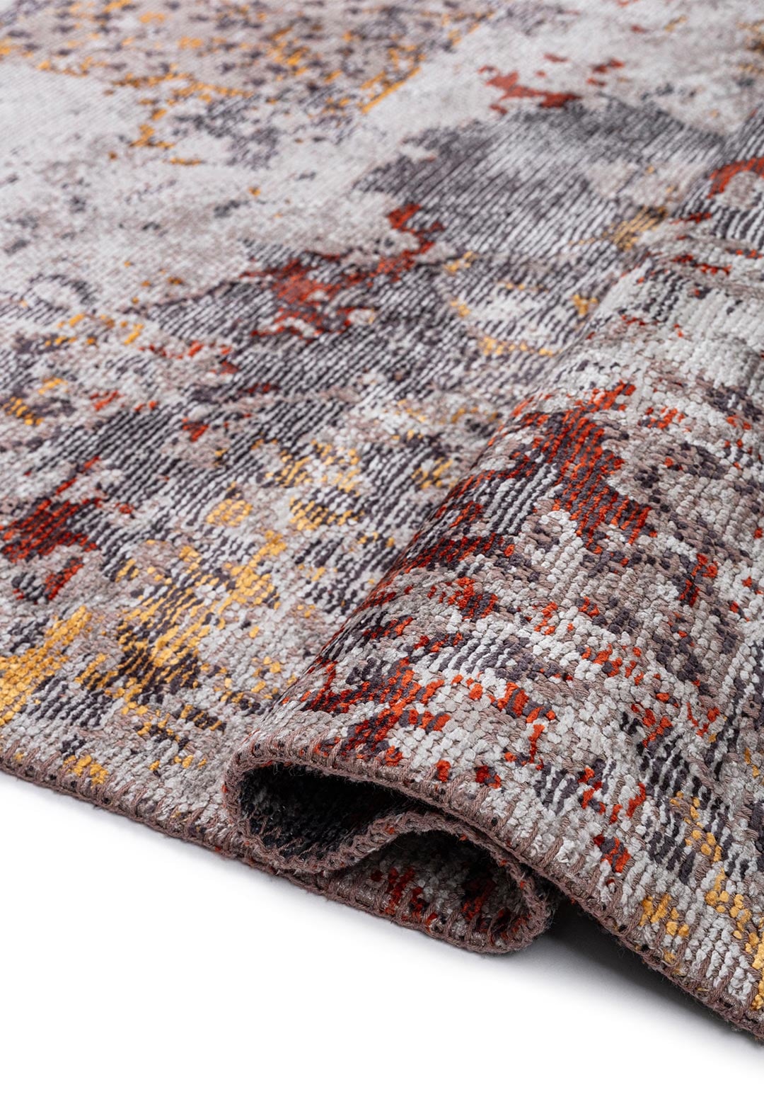 MEMLUK LIGHT GREY - CHARCOAL - GREY - RUST - GOLD - MUSTARD RUG - 2
