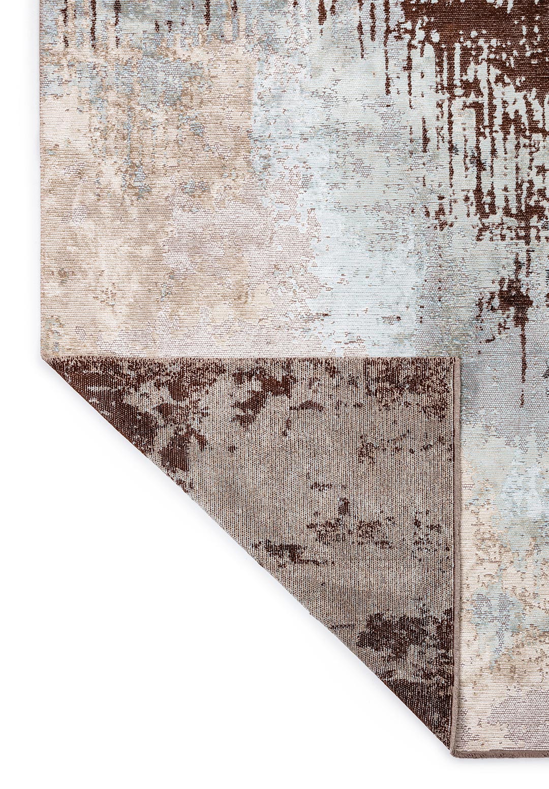 ORION WHITE - BEIGE - ICE BLUE - DARK BROWN RUG - 3