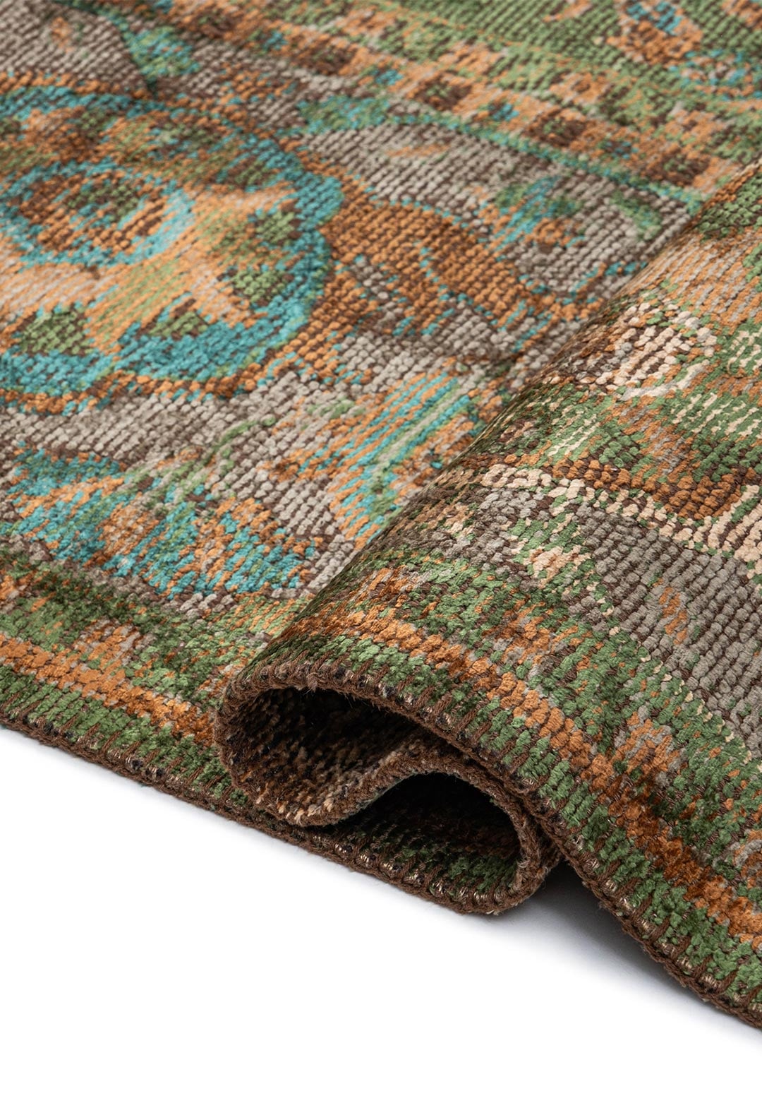 VINEA FOREST GREEN - DARK BEIGE - CACAO - KHAKI - DARK GREEN RUG - 2