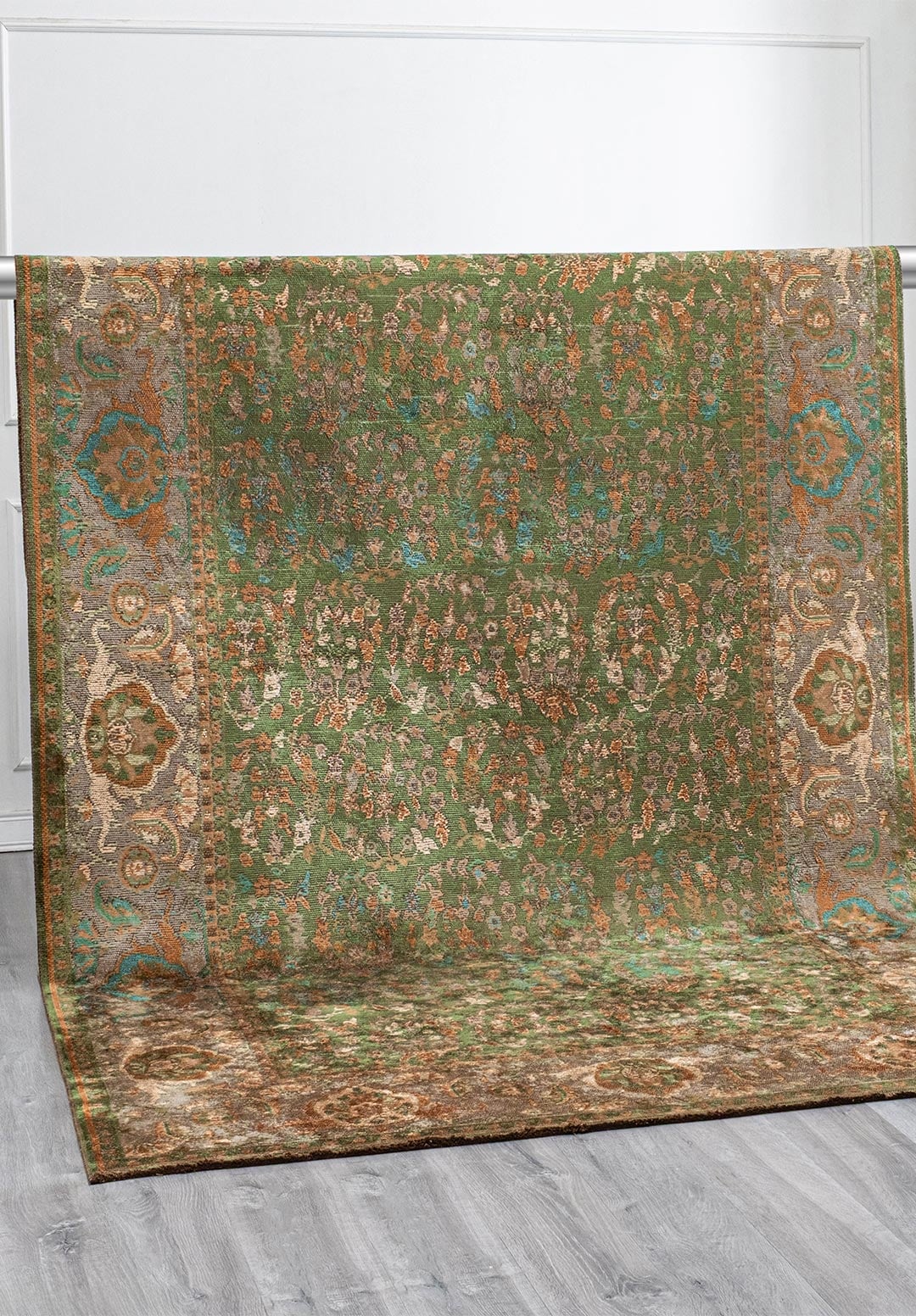 VINEA FOREST GREEN - DARK BEIGE - CACAO - KHAKI - DARK GREEN RUG - 4