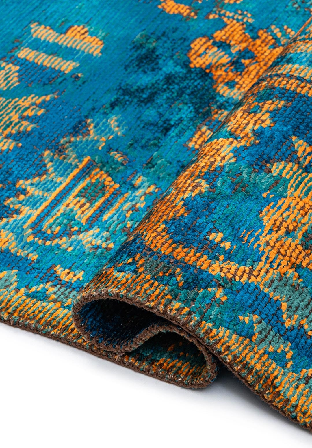 MONARCH ERA ORANGE - DARK GREEN - DARK TURQUOISE - CYAN RUG - 2