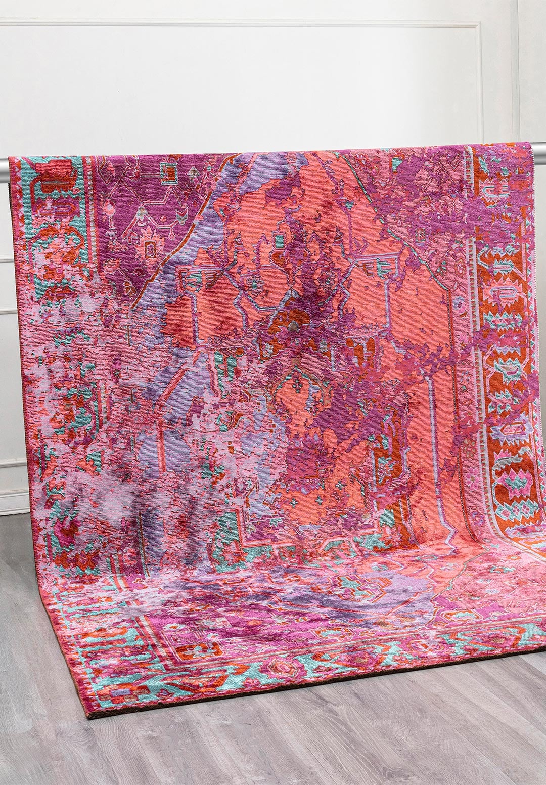 MONARCH ERA PURPLE - RUST - PINK - TURQUOISE RUG - 4