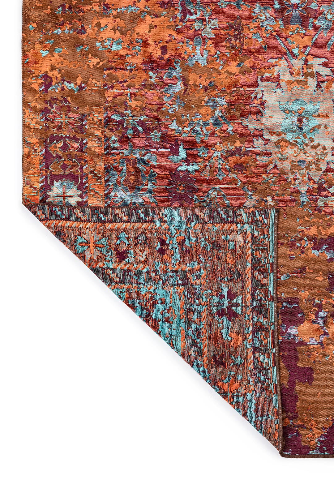 SPLENDOR ERA CACAO - PEACH - DARK DAMSON - TURQUOISE RUG - 3
