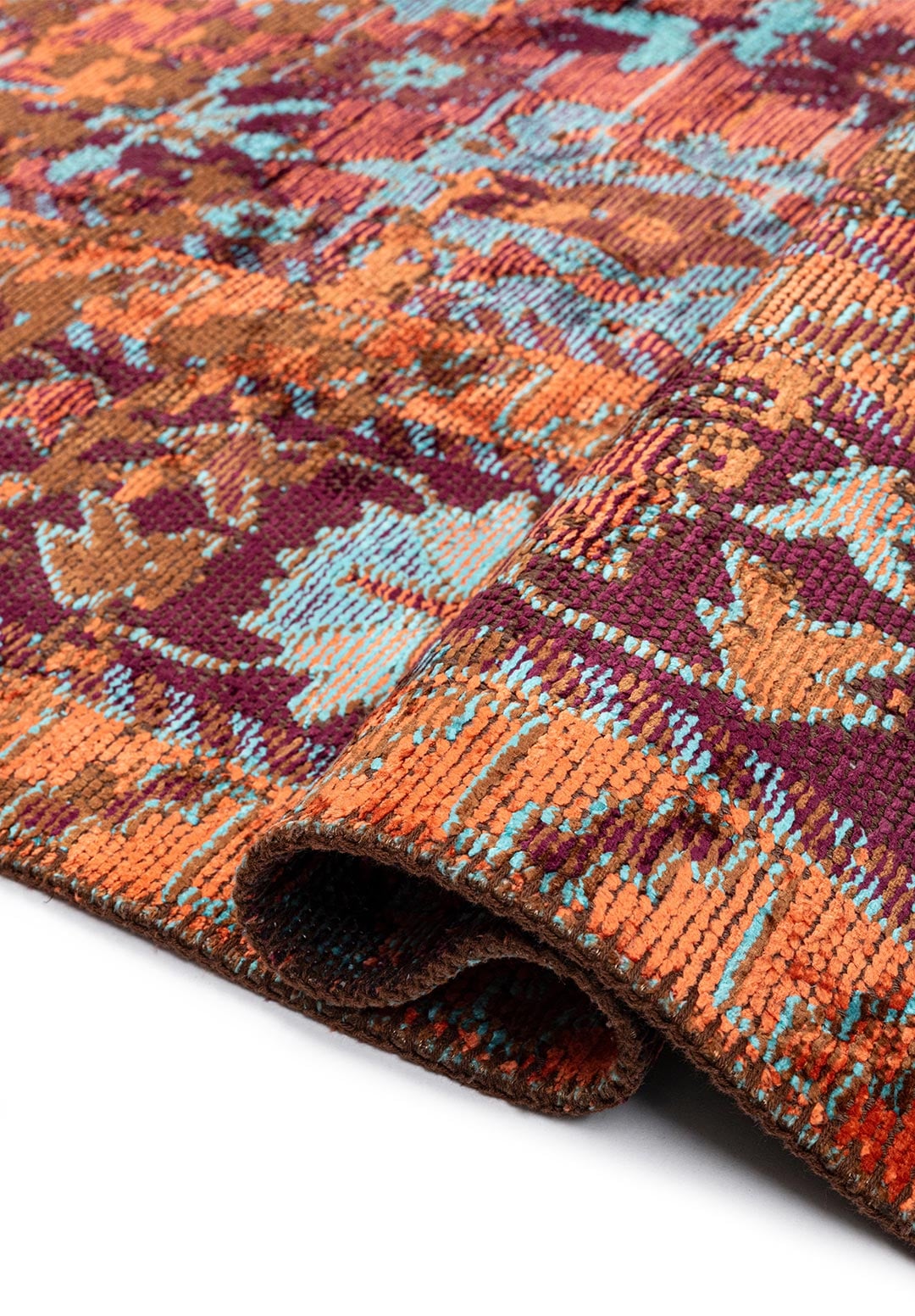 SPLENDOR ERA CACAO - PEACH - DARK DAMSON - TURQUOISE RUG - 2
