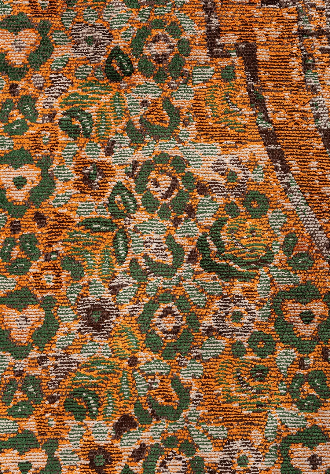 LEGACY CREAM - ORANGE - FOREST GREEN - DARK BROWN RUG - 5